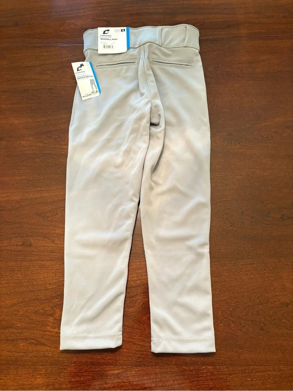 Champro Youth S Gray Tapered Leg Baseball Pants